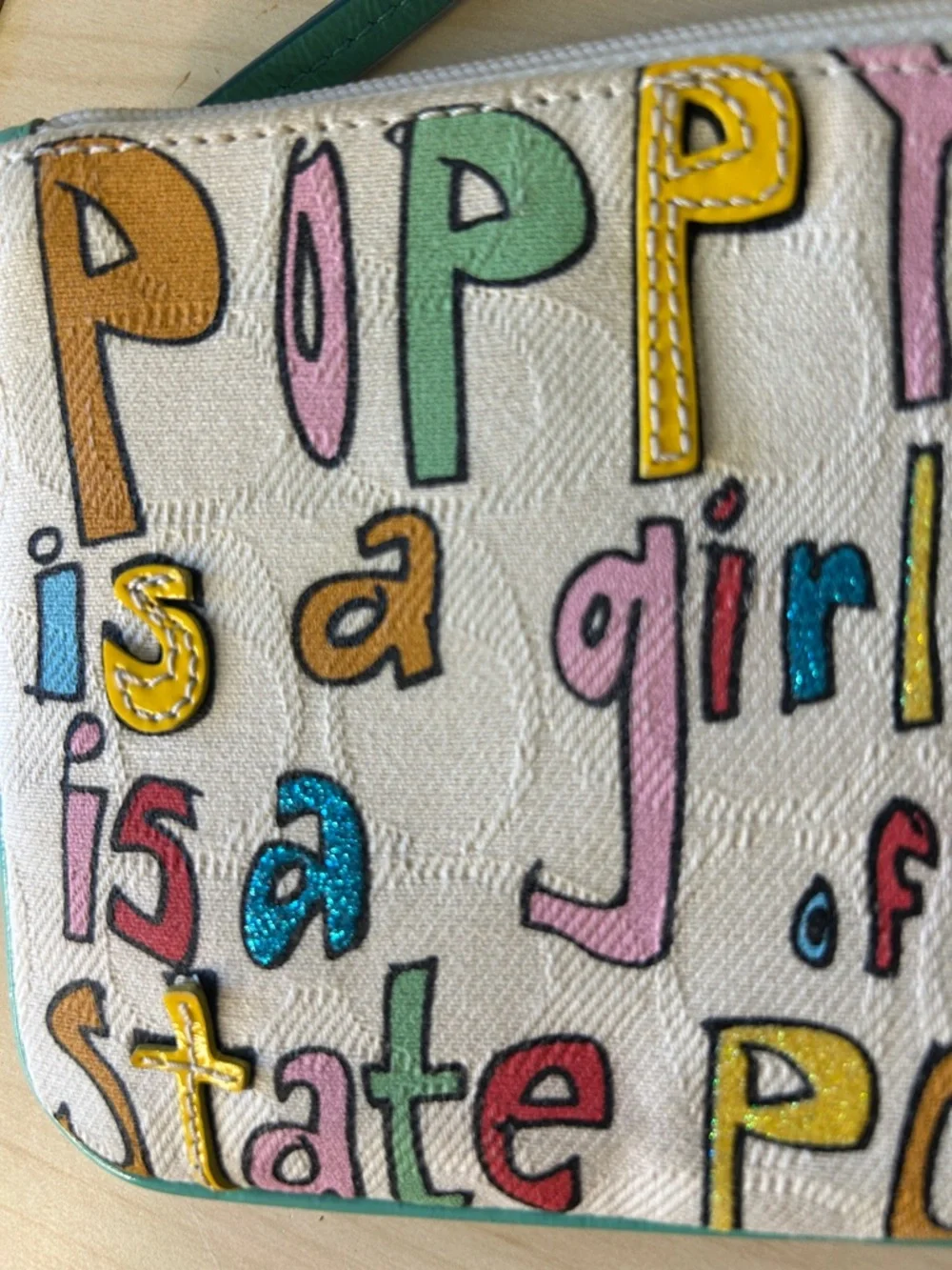 Coach Poppy Large Wristlet Poppy Is Love NWT - Picture 3 of 12